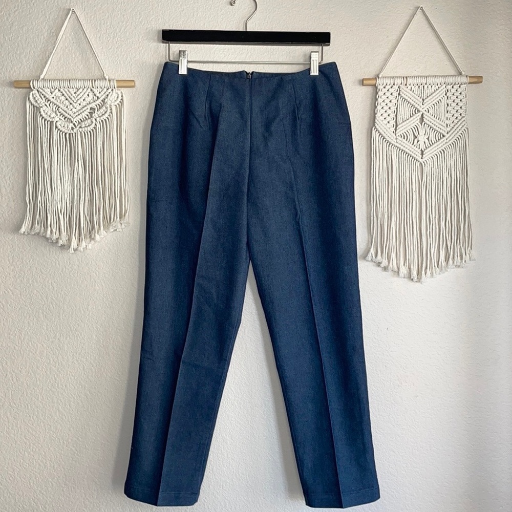 Billie Jo Retro Capri Peddle Pusher Denim Chambray Pinup Vintage High Waist M